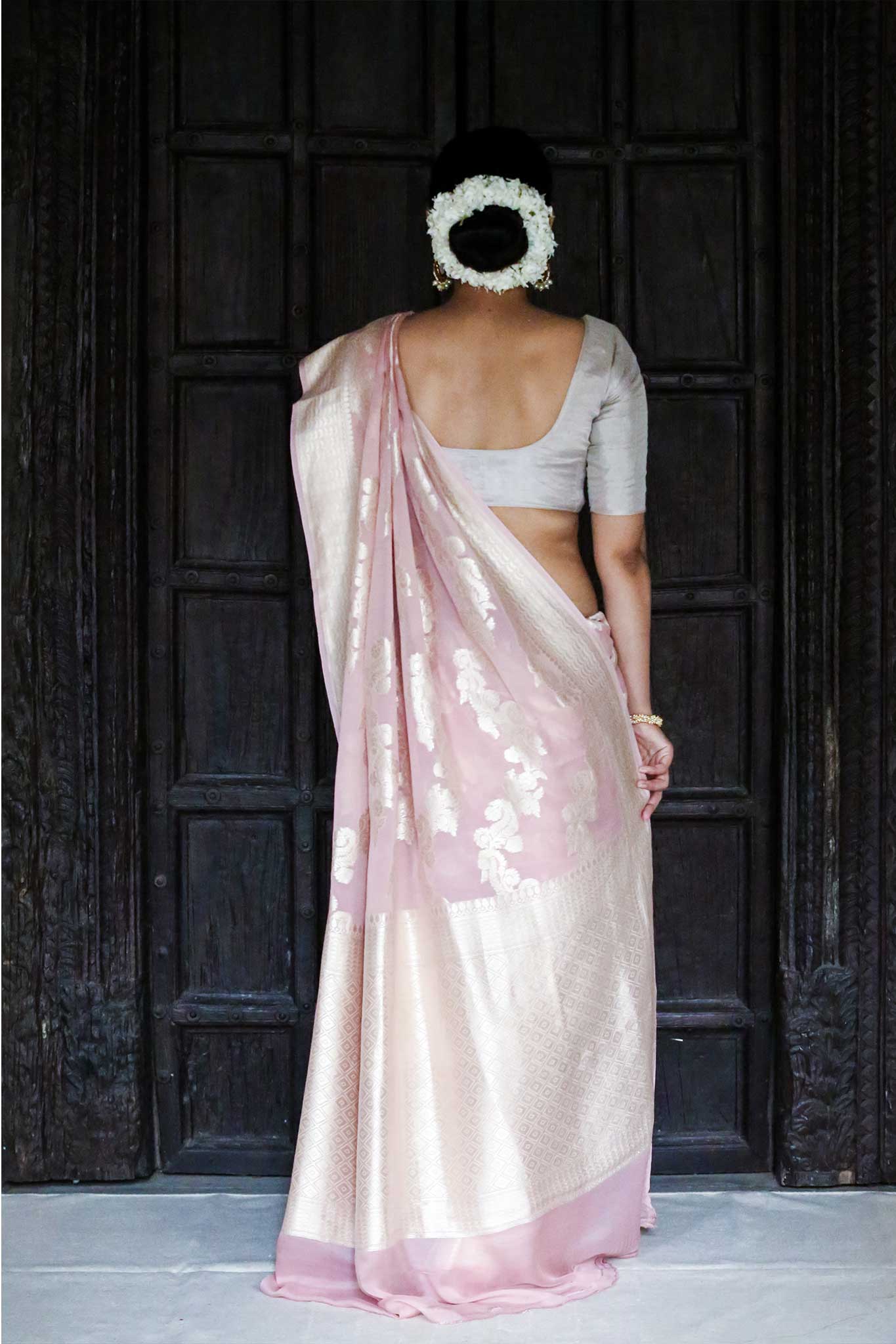 Jorget Saree With Hand Brush