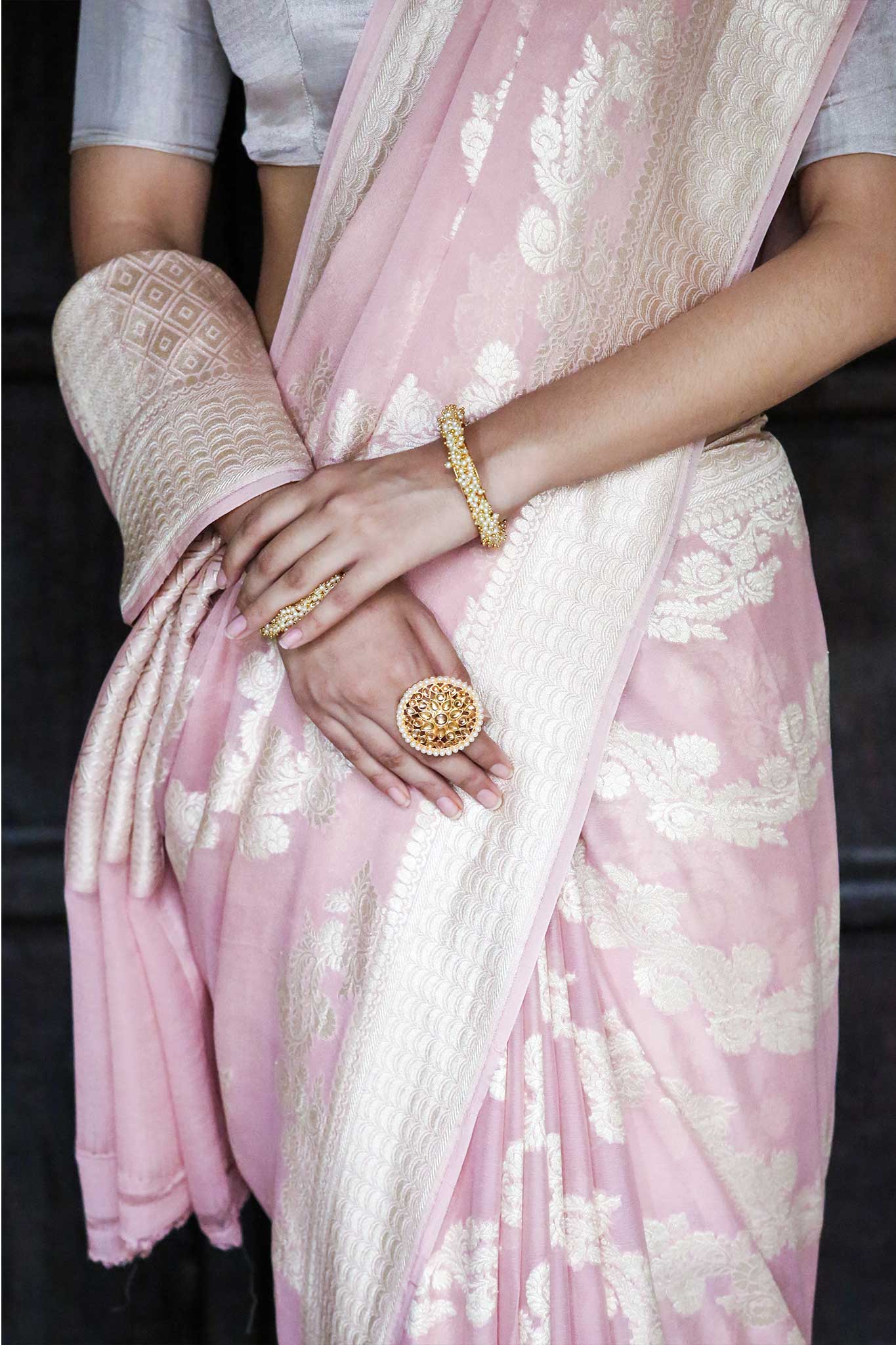 Jorget Saree With Hand Brush